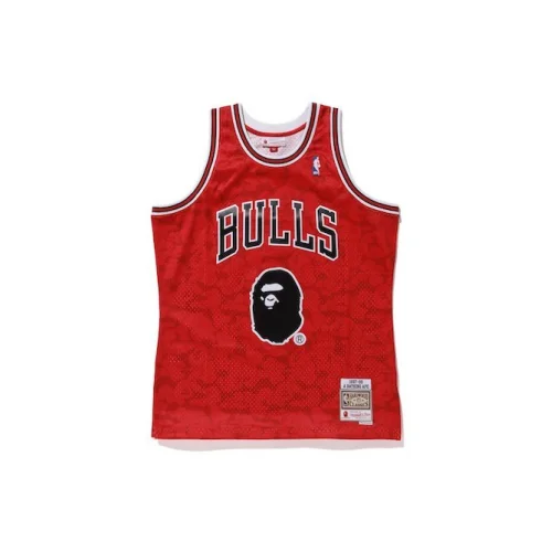 Баскетбольная Джерси Bape X Mitchell And Ness Chicago Bulls №93 "Red"