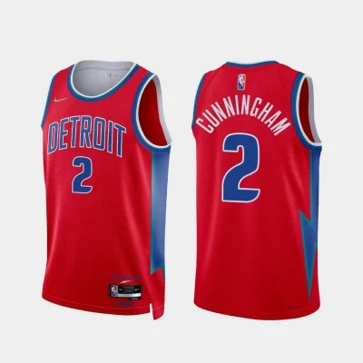 Баскетбольная Джерси Nike Detroit Pistons 21-22 №2 Cade Cunningham "Red" фото № 2