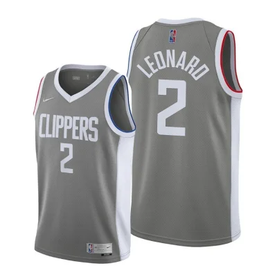 Баскетбольная Джерси Nike Los Angeles Clippers 21 №2 Kawhi Leonard "Gray" фото № 2
