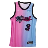 Баскетбольная Джерси Nike Miami Heat 20-21 №3 Dwyane Wade With Logo "Blue/Pink"