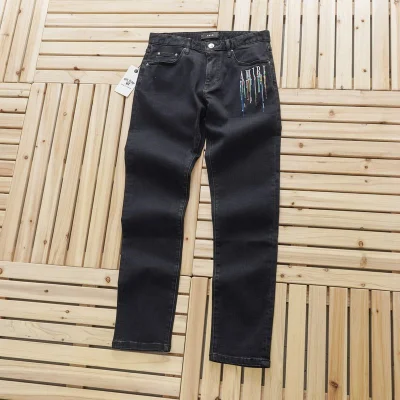 Джинсы Amiri With Colored Threads "Black" фото № 2