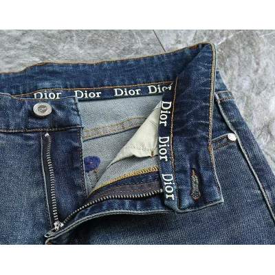 Джинсы Christian Dior White Insect Dior "Blue" фото № 9