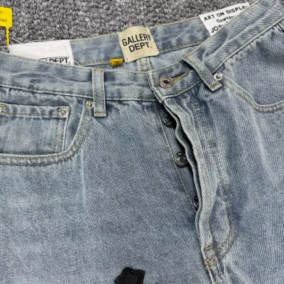 Джинсы Gallery Dept x Chrome Hearts Black Cross "Blue Denim" фото № 4