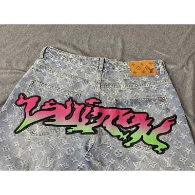 Джинсы Louis Vuitton Monogram and Color Print "Blue, Pink, Green" фото № 4