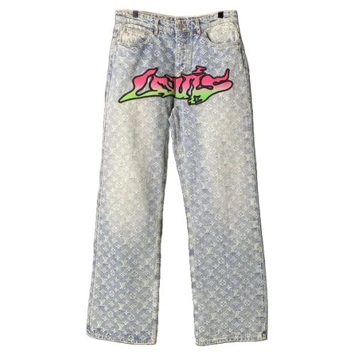 Джинсы Louis Vuitton Monogram and Color Print "Blue, Pink, Green"