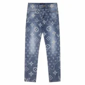 Джинсы Louis Vuitton With Logo Print Along The Entire Length "Blue/Gray"