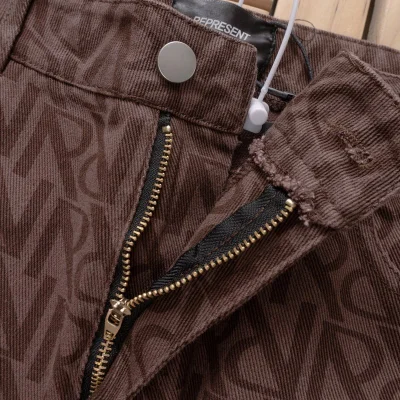 Джинсовые брюки Represent Repeated Logo Decoration "Brown" фото № 4