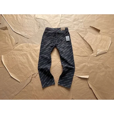 Штаны Balenciaga Jeans Print Text "Black" фото № 2