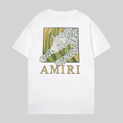 Футболка Amiri Leopard Inside Green Rectangle Print "White" фото № 2