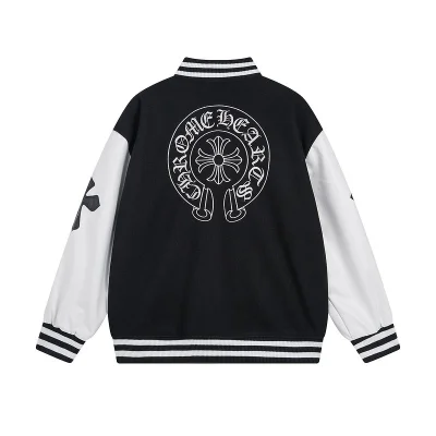 Бомбер Chrome Hearts Two Stripes Edge Decoration And Big Back Logo "Black" фото № 2