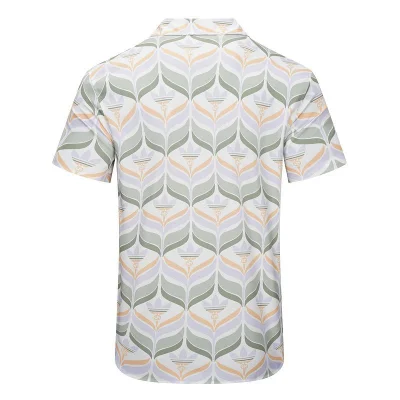 Рубашка Gucci Repeating Trefoil Print In Vertical Lines "Gray" фото № 2