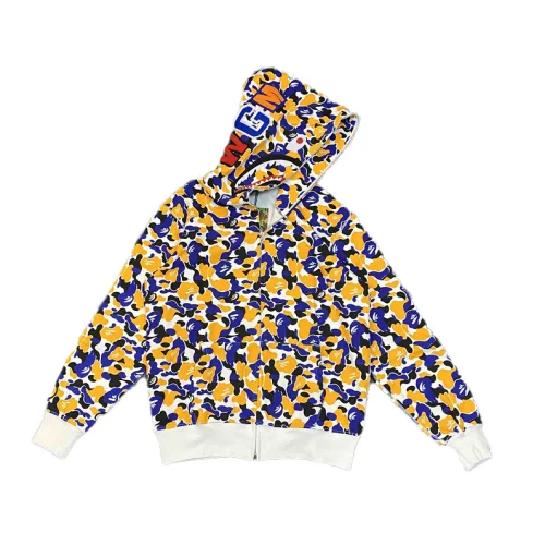 Худи A Bathing Ape Spotted With Hood ZIP "Orange/Blue"