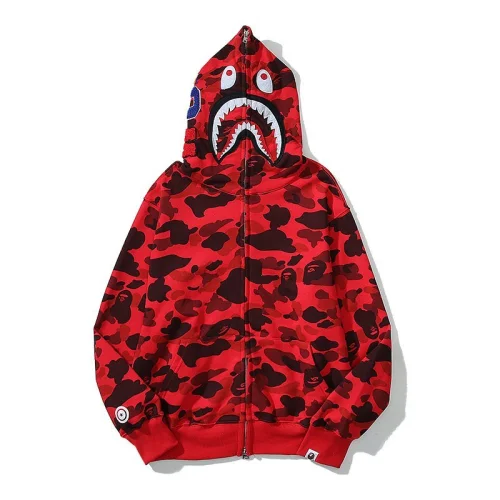 Худи A Bathing Ape Shark Hood ZIP "Red"