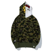 Худи A Bathing Ape Camouflage Half Monkey’s Half Cat Head "Black, Green"