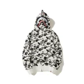 Худи A Bathing Ape Black White Camouflage Shark Zip "White, Black"
