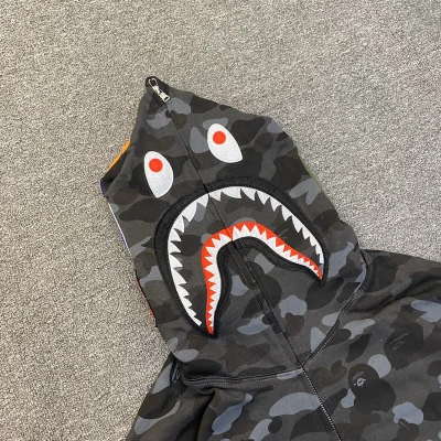 Худи A Bathing Ape Hood Mask ZIP "Gray" фото № 7