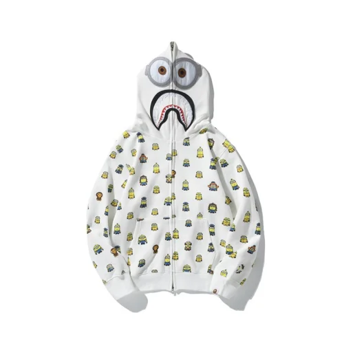 Худи A Bathung Ape Minions Face On Hood Zip "White"