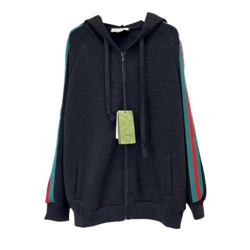 Худи Gucci With Stripes On The Sleeves ZIP "Black"