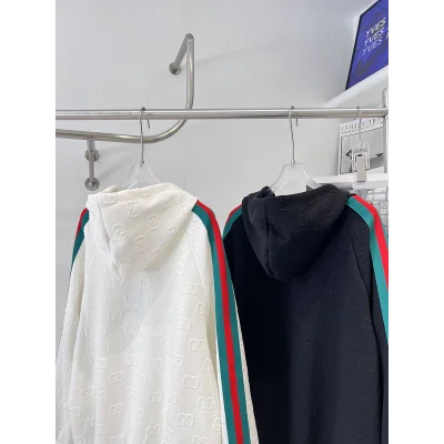 Худи Gucci With Stripes On The Sleeves ZIP "Black" фото № 5