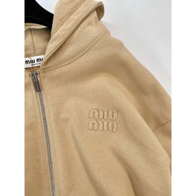 Худи Miu Miu Left Frontside Light Brown Logo "Brown" фото № 3