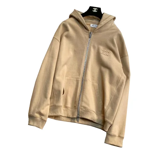 Худи Miu Miu Left Frontside Light Brown Logo "Brown"