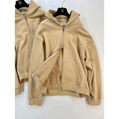 Худи Miu Miu Left Frontside Light Brown Logo "Brown" фото № 5