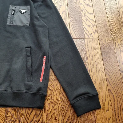 Худи Prada Leather Pocket With Logo "Black" фото № 4