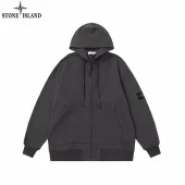 Худи Stone Island With Black Compass Logo Patch ZIP "Gray"