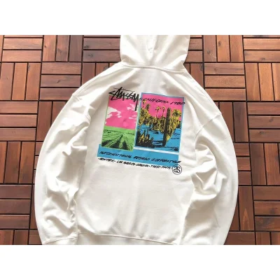 Худи Stussy Colorful Scenery Print "White/Pink" фото № 2 Худи Stussy Colorful Scenery Print "White/Pink" фото № 2