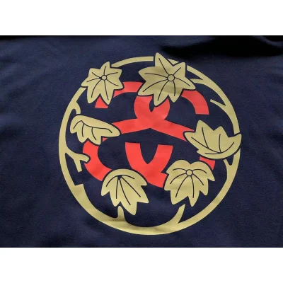 Худи Stussy Circle With Logo Letter And Leaves "Blue" фото № 4