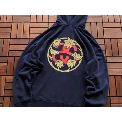 Худи Stussy Circle With Logo Letter And Leaves "Blue" фото № 2