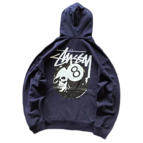 Худи Stussy Skull With Playing Ball Inside Circle "Blue"