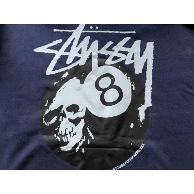 Худи Stussy Skull With Playing Ball Inside Circle "Blue" фото № 2