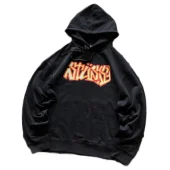 Худи Stussy Logo Inscription From Colorful Lines "Black"