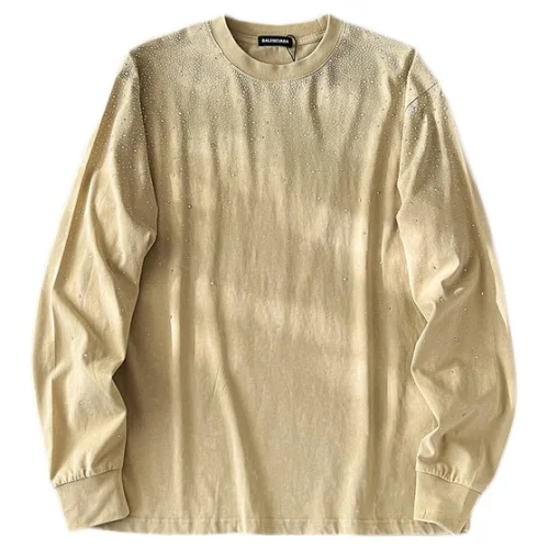 Лонгслив Balenciaga Glitter Decoration Front "Beige"