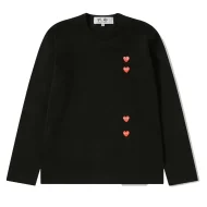 Лонгслив Comme des Garçons Play Front Mini Hearts "Black"