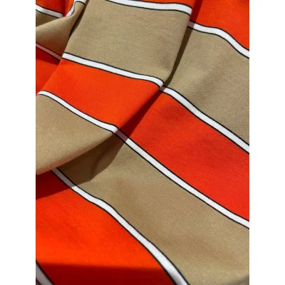 Футболка Miu Miu Black Stripe White Frontside Logo "Brown" фото № 4