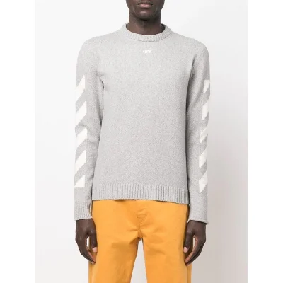 Лонгслив Off White Striped Sleeves "Gray" фото № 4