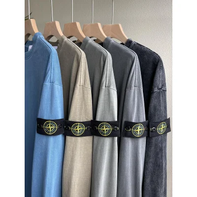 Лонгслив Stone Island With A Rectangular Stripe "Black" фото № 8