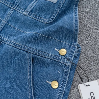 Джинсовый Комбинезон Carhartt With Logo "Blue" фото № 5