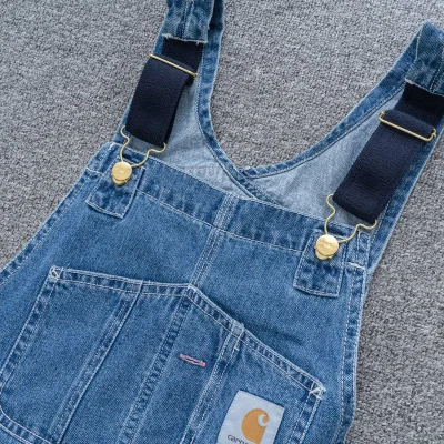 Джинсовый Комбинезон Carhartt With Logo "Blue" фото № 4