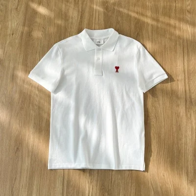 Поло Amiri Red Logo "White" фото № 3