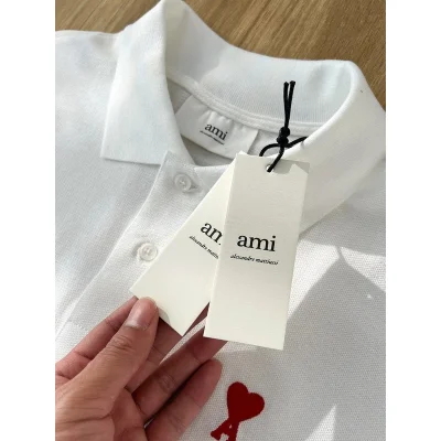 Поло Amiri Red Logo "White" фото № 7