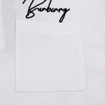 Поло Burberry With Beautiful Text Logo "White" фото № 5