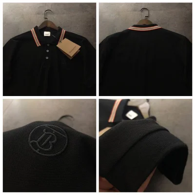 Поло Burberry With A Logo Stamp "Black" фото № 2