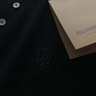 Поло Burberry With A Logo Stamp "Black" фото № 7