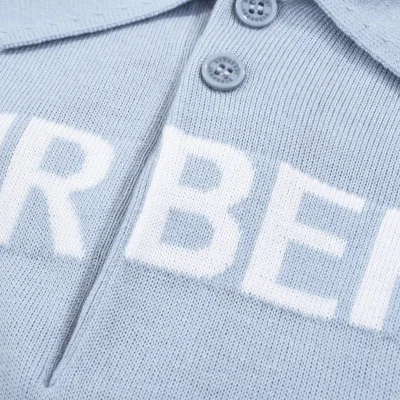 Поло Burberry Printed Logo Letters "Blue" фото № 4