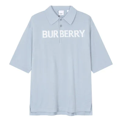 Поло Burberry Printed Logo Letters "Blue" фото № 5