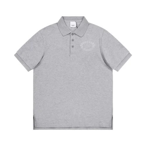 Поло Burberry With A Ribbon With Wreath Logo "Gray"