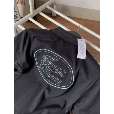 Футболка Lacoste Embroider Logos "Black" фото № 3